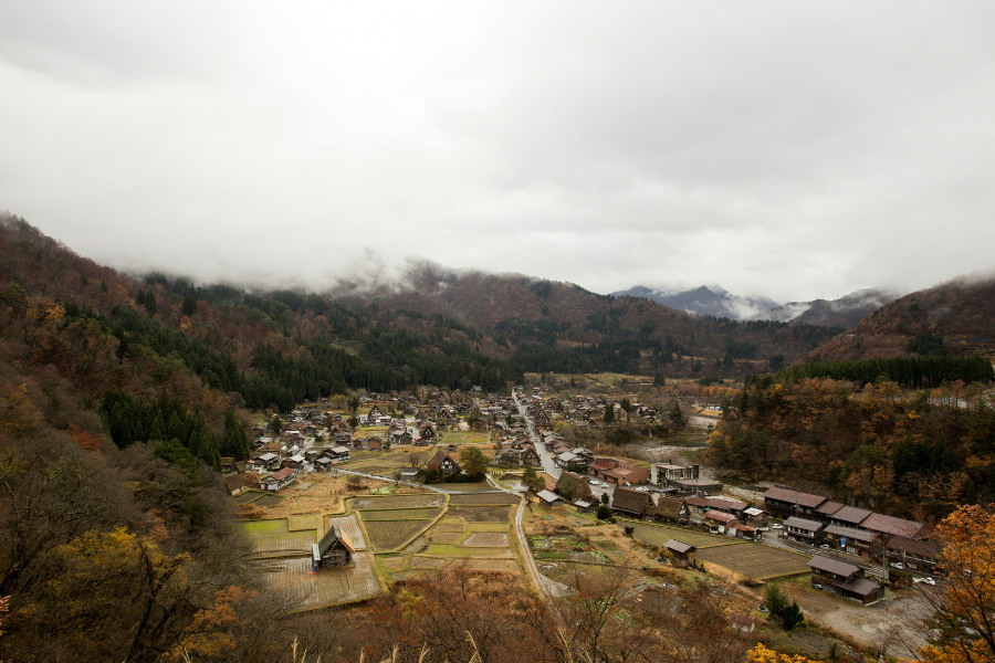Areal View Over The Japanese Village 